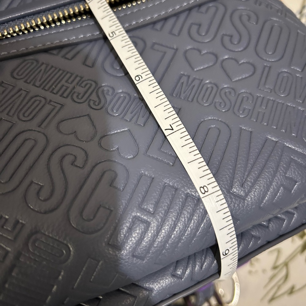 LOVE Moschino Blue Embossed Backpack - Picture 12 of 13